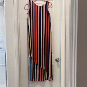 Project RUNWAY Asymmetrical Striped Dress - Multicolor